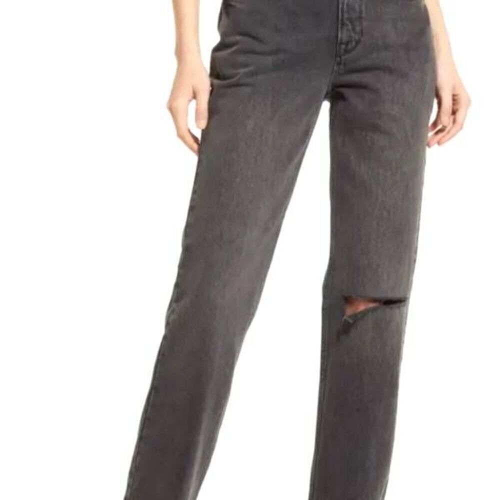 NWT Good American Good 90's Icon Jeans  Black 267 Straight Leg sz 6/28